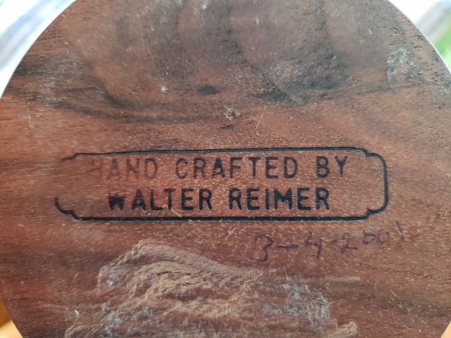 wooden vase signed