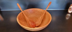 Turned Salad Bowl and spoons-image
