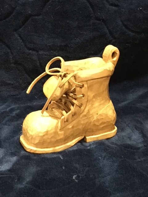Hand Carved Basswood Boot-image