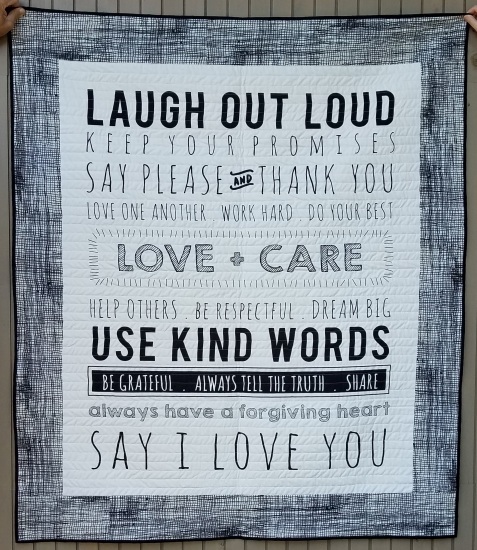 Words to Live By Throw Quilt main image