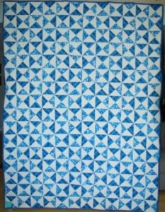 Blue and White Triangles Quilt-image