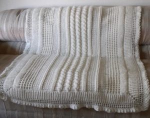 Soft White Crocheted Afghan-image