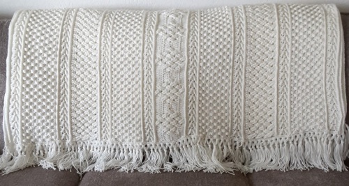 Soft White Crhocheted Afghan-image