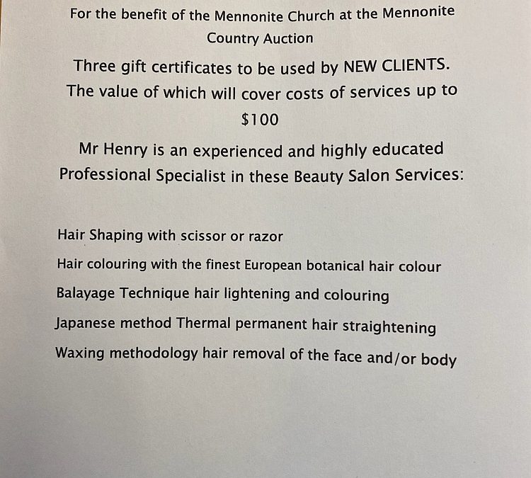 Three Certificates to Mr Henry’s Salon.