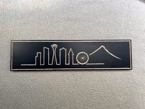 Hand Carved Wall Hanging: "Seattle Skyline"-image